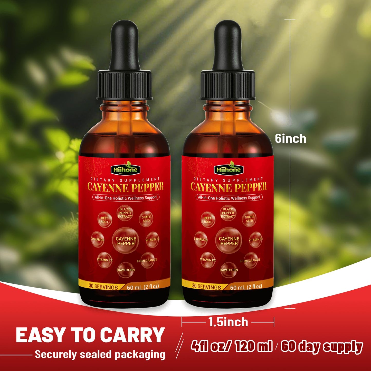 (2 Packs) 10-in-1 Cayenne Pepper Drops – Herbal Digestive & Immune Support – 4 Fl Oz