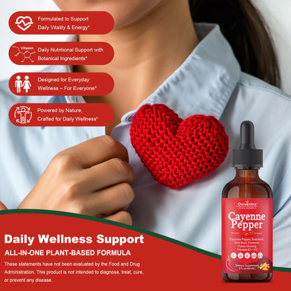 Cayenne Pepper Drops Liquid Supplement – Smooth & Sweet (4 fl oz)