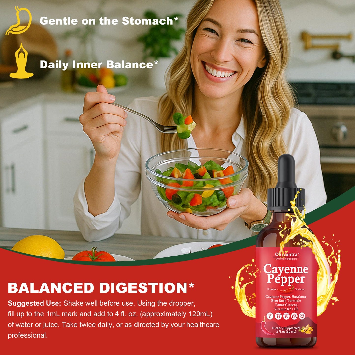 Cayenne Pepper Drops Liquid Supplement – Smooth & Sweet (4 fl oz)