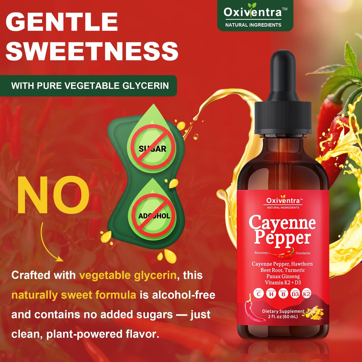 Cayenne Pepper Drops Liquid Supplement – Smooth & Sweet (4 fl oz)