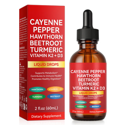 Cayenne Pepper Drops with Hawthorn, Beet Root & Turmeric – Herbal Blend (1 Pack)