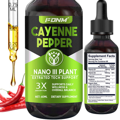Cayenne Pepper Drops – 60 ml High-Potency Cayenne Extract | Metabolism & Cardiovascular Health