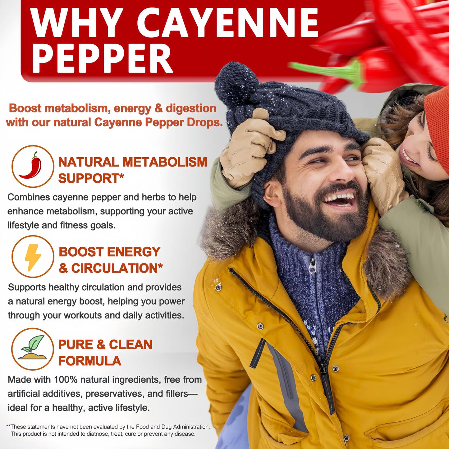 Cayenne Pepper Drops – High-Absorption 6-in-1 Liquid Cayenne Supplement with Ceylon Cinnamon, Green Tea Extract & Turmeric | 30 Servings