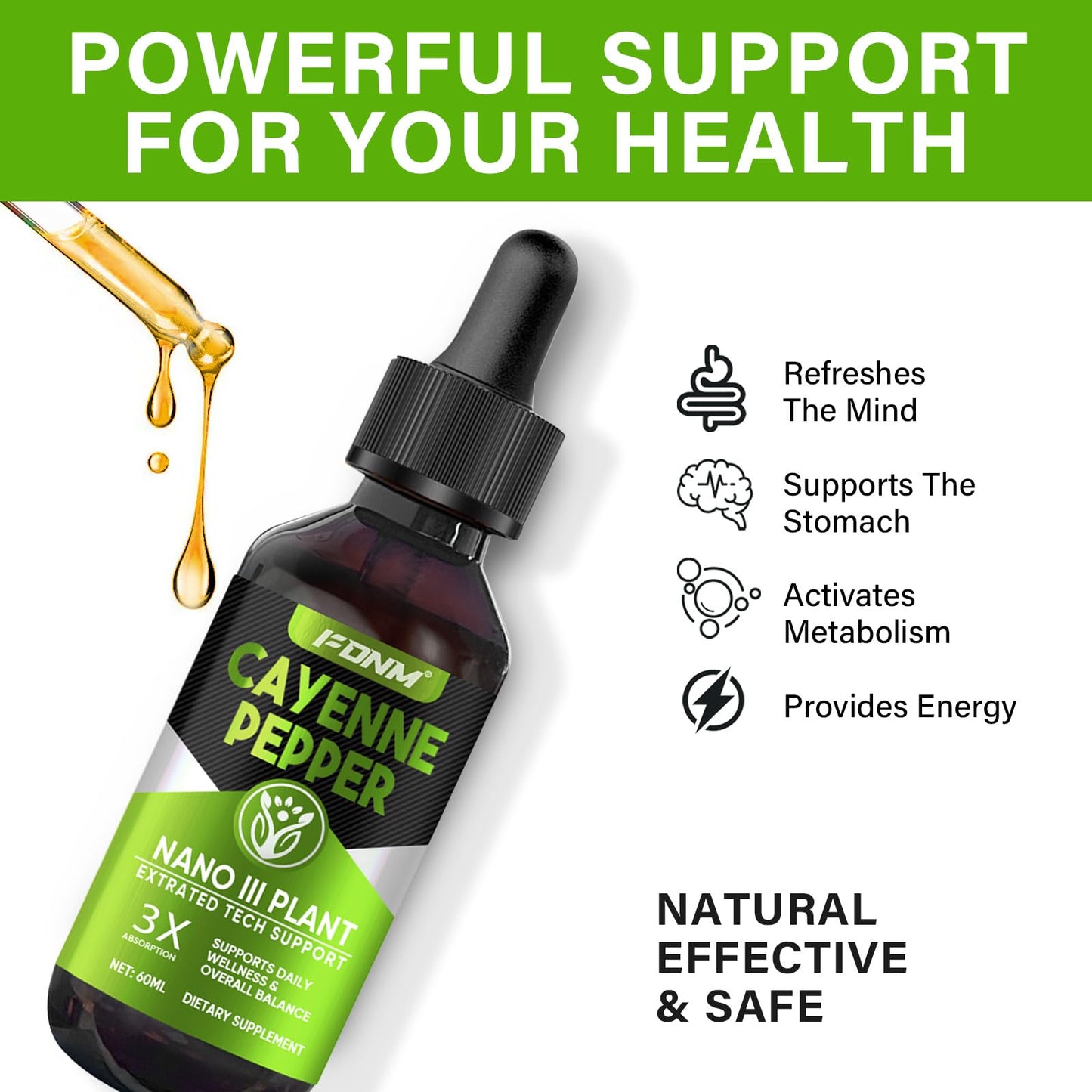 Cayenne Pepper Drops – 60 ml High-Potency Cayenne Extract | Metabolism & Cardiovascular Health