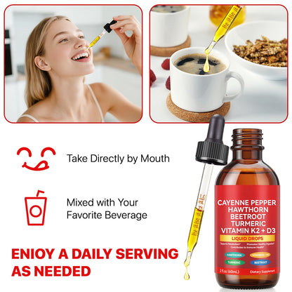 Cayenne Pepper Drops with Hawthorn, Beet Root & Turmeric – Herbal Blend (1 Pack)