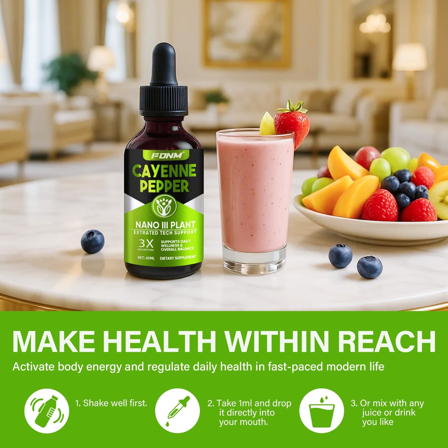 Cayenne Pepper Drops – 60 ml High-Potency Cayenne Extract | Metabolism & Cardiovascular Health