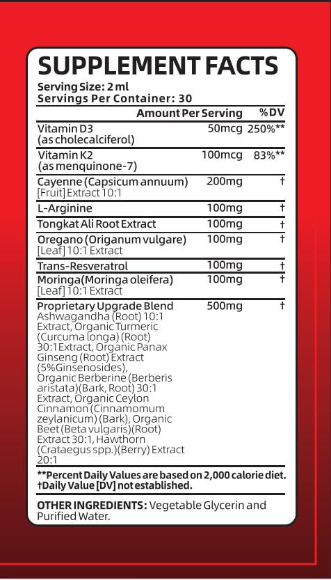 Cayenne Pepper Liquid Drops with Hawthorn, Beetroot, Turmeric, Vitamin K2 & D3 – Immune & Circulation Support (Gluten Free, 2 Fl Oz)