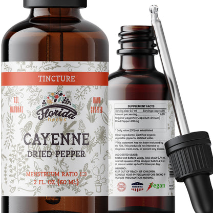 FLORIDA HERBS Cayenne Tincture Extract – Organic Cayenne, 2 oz