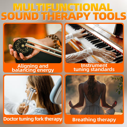 CBCJIEHUXL Tuning Forks for Healing Set — 528Hz, 432Hz, 136.1Hz, 128Hz | Chakra Balance & Sound Therapy
