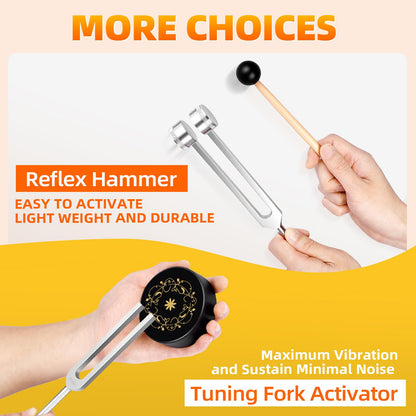 CBCJIEHUXL Tuning Forks for Healing Set — 528Hz, 432Hz, 136.1Hz, 128Hz | Chakra Balance & Sound Therapy