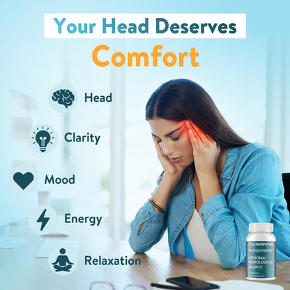 C Calthorvitana Migraine Relief – Liposomal Riboflavin, B Vitamins, Magnesium, CoQ10
