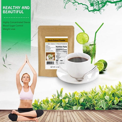 CCnature Pure Stevia Extract Powder 148g (5.2oz) - Zero Calorie, No Erythritol