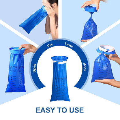 CDThinkingU Vomit Bags 1000ml – 40 Pack, Leak-Proof Emesis Bags for Travel & Nausea