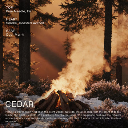 Cedar Candle - Rich Smoky Cedar & Dry Wood for Cozy Winter Nights | The Fire