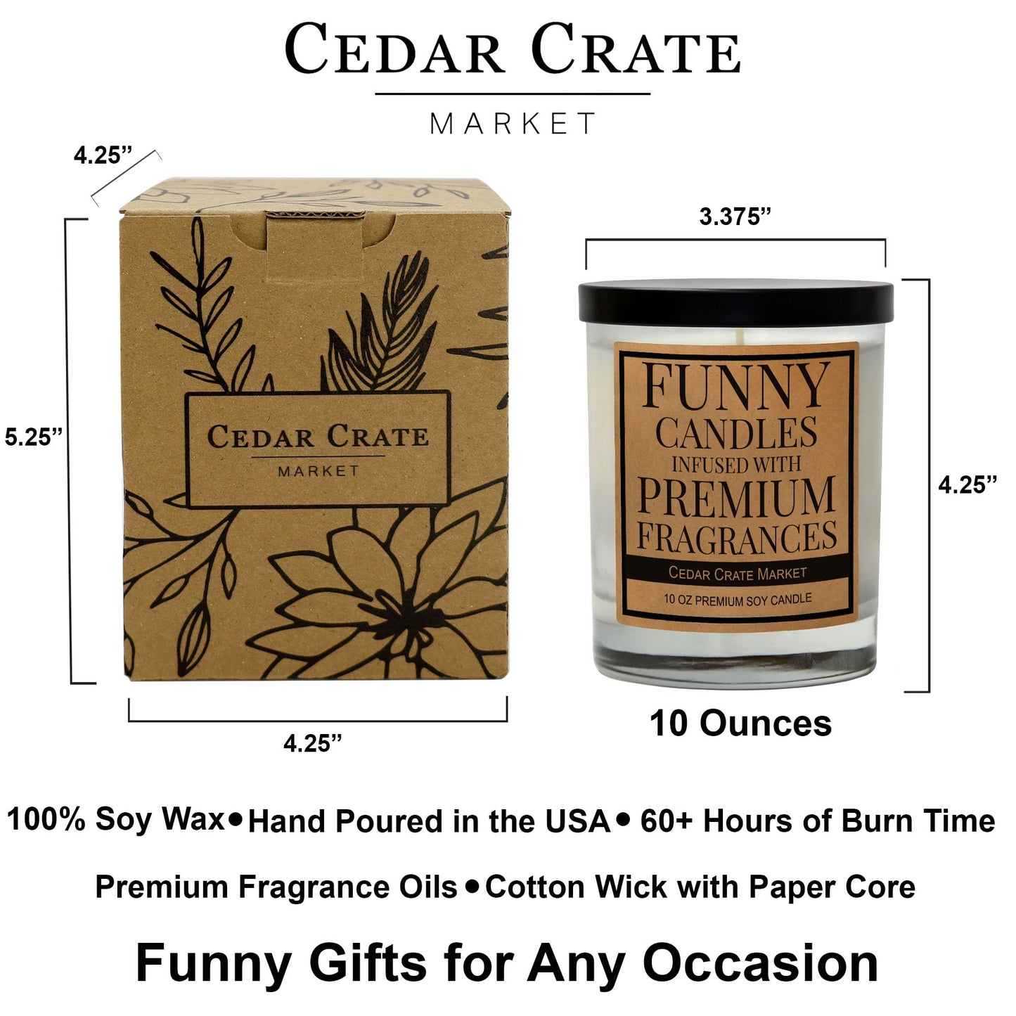 CEDAR CRATE MARKET Soy Wax Candle – Retirement Gift for Women & Men (USA Made)