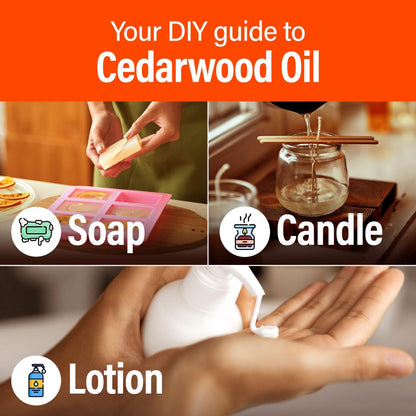 H'ana Cedarwood Essential Oil - 1.02 Fl Oz - for Hair, Skin, Diffuser, Aromatherapy, DIY Candle & Soap Making