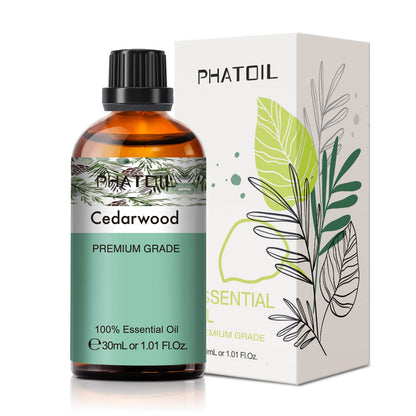 Cedarwood Essential Oil 30ml | PHATOIL Pure Essential Oil Singles for Aromatherapy, Diffusers & DIY Crafts