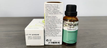 Cedarwood Essential Oil 30ml | PHATOIL Pure Essential Oil Singles for Aromatherapy, Diffusers & DIY Crafts
