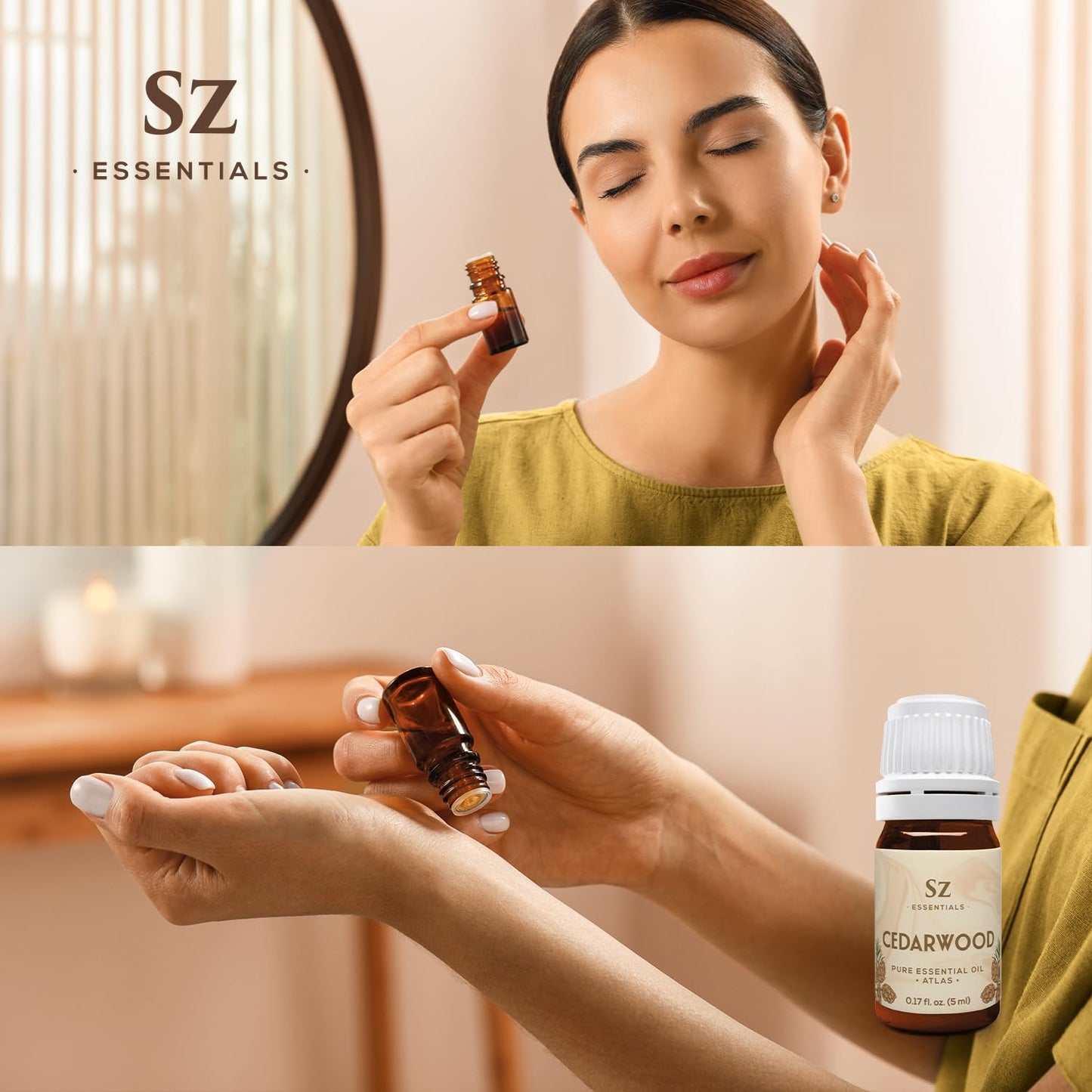 Sz Essentials - Cedarwood Essential Oil (Cedrus atlantica) – Therapeutic Grade, 100% Pure & Natural, 5ml (0.17 fl oz)