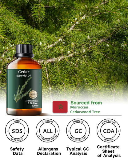 Cedarwood Essential Oil for Bedtime & Pillow Mist – Relaxation & Aromatherapy (3.38 Fl Oz)