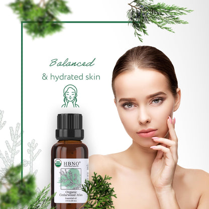 HBNO California Cedarwood Essential Oil - 1 fl oz (30 ml) | USDA Organic