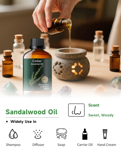 Cedarwood Essential Oil for Bedtime & Pillow Mist – Relaxation & Aromatherapy (3.38 Fl Oz)