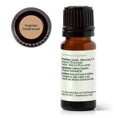 Cedarwood Virginian Essential Oil 10 mL | 100% Pure, Undiluted, Therapeutic Grade – Plant Therapy