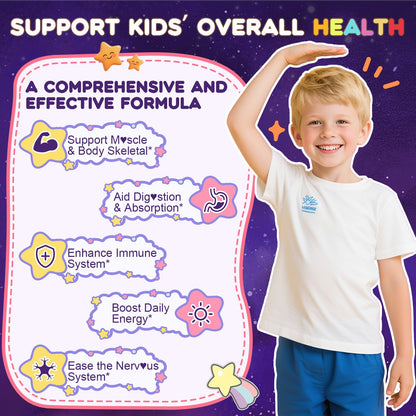CEECISEE Magnesium Gummies for Kids 4+ | Organic Chewable Magnesium with B6, D3, Zinc + L-Theanine | Zzz Aid