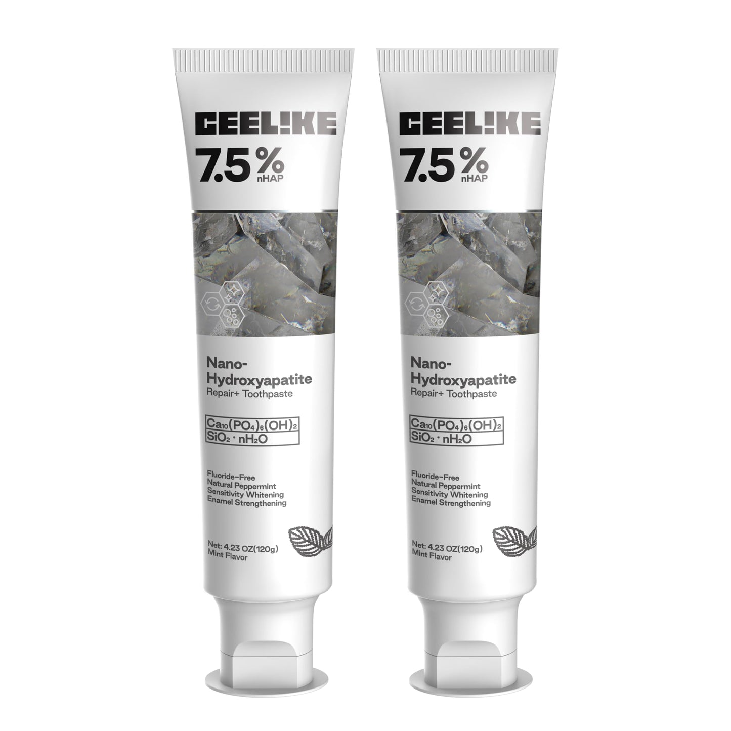 CEELIKE 7.5% Hydroxyapatite Toothpaste – Fluoride-Free, 120g (2) – Enamel Strengthening & Fresh Breath