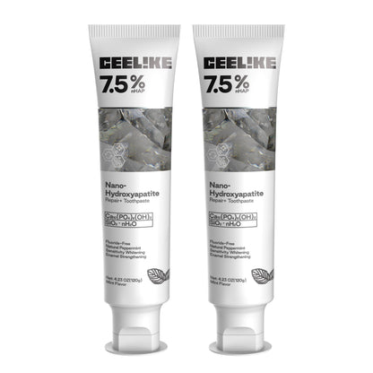 CEELIKE 7.5% Hydroxyapatite Toothpaste – Fluoride-Free, 120g (2) – Enamel Strengthening & Fresh Breath