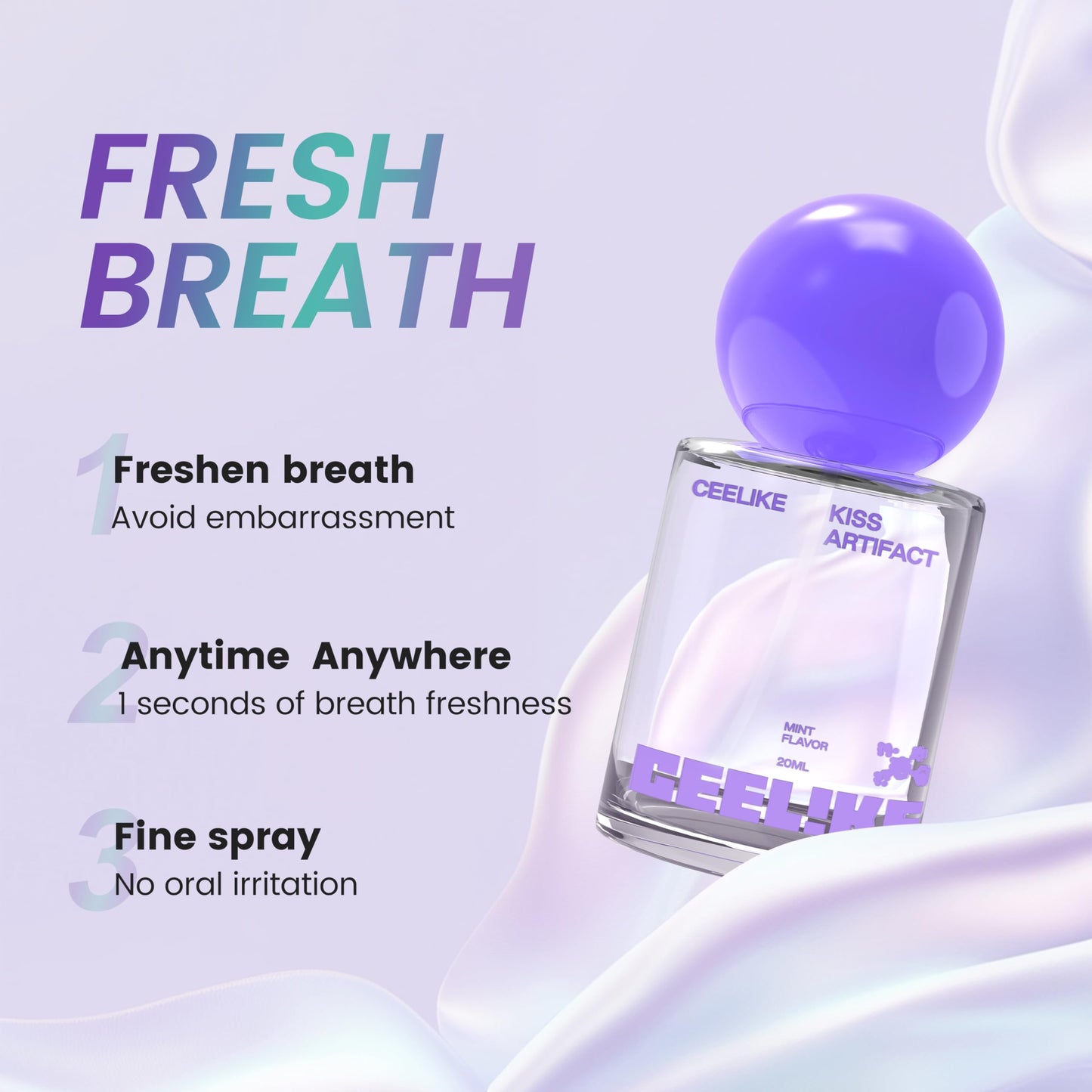 CEELIKE Oral Spray – Fresh Breath, Dual Cooling Experience & Convenient On-the-Go Design – Perfect for Freshening Breath Anywhere, Anytime (1 count)