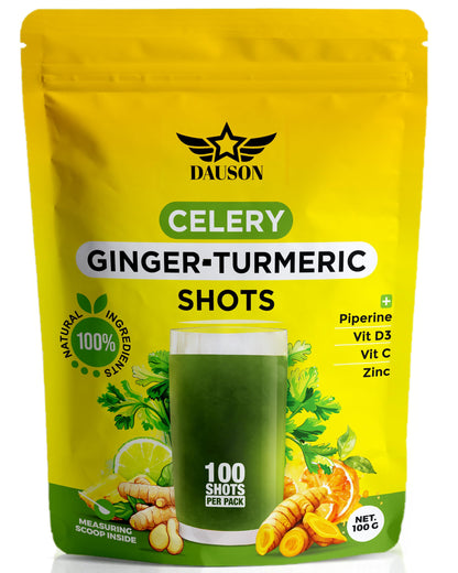 Celery Ginger Turmeric Shots – Detox & Digestive Wellness Powder