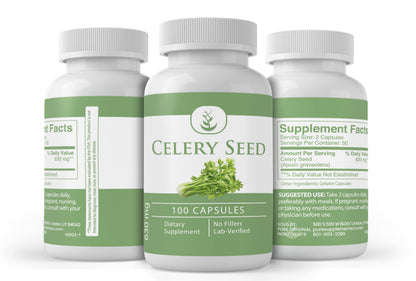 PURE ORIGINAL INGREDIENTS Celery Seed (100 Capsules) - 50 Day Supply