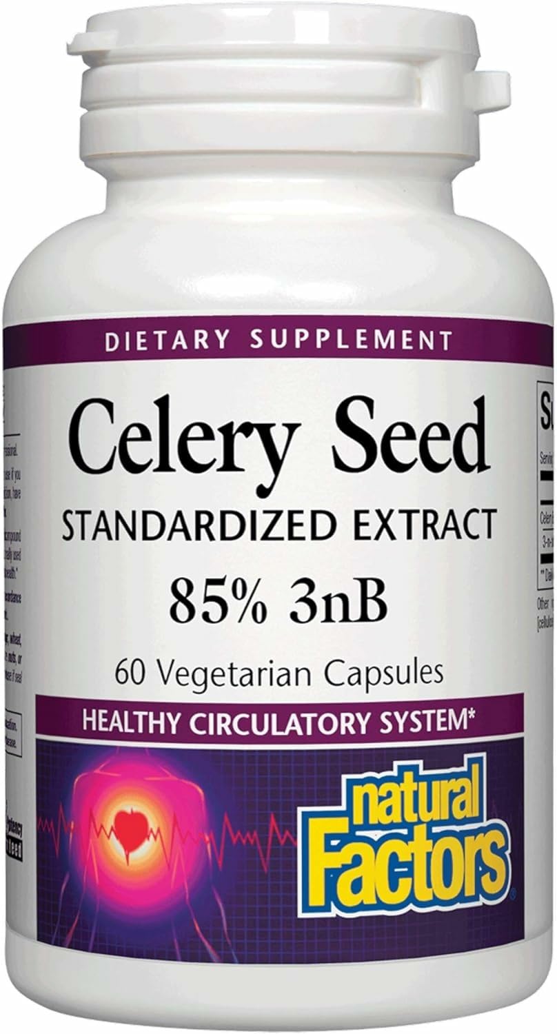 Celery Seed Extract by Natural Factors | 60 Capsules for Healthy Circulation