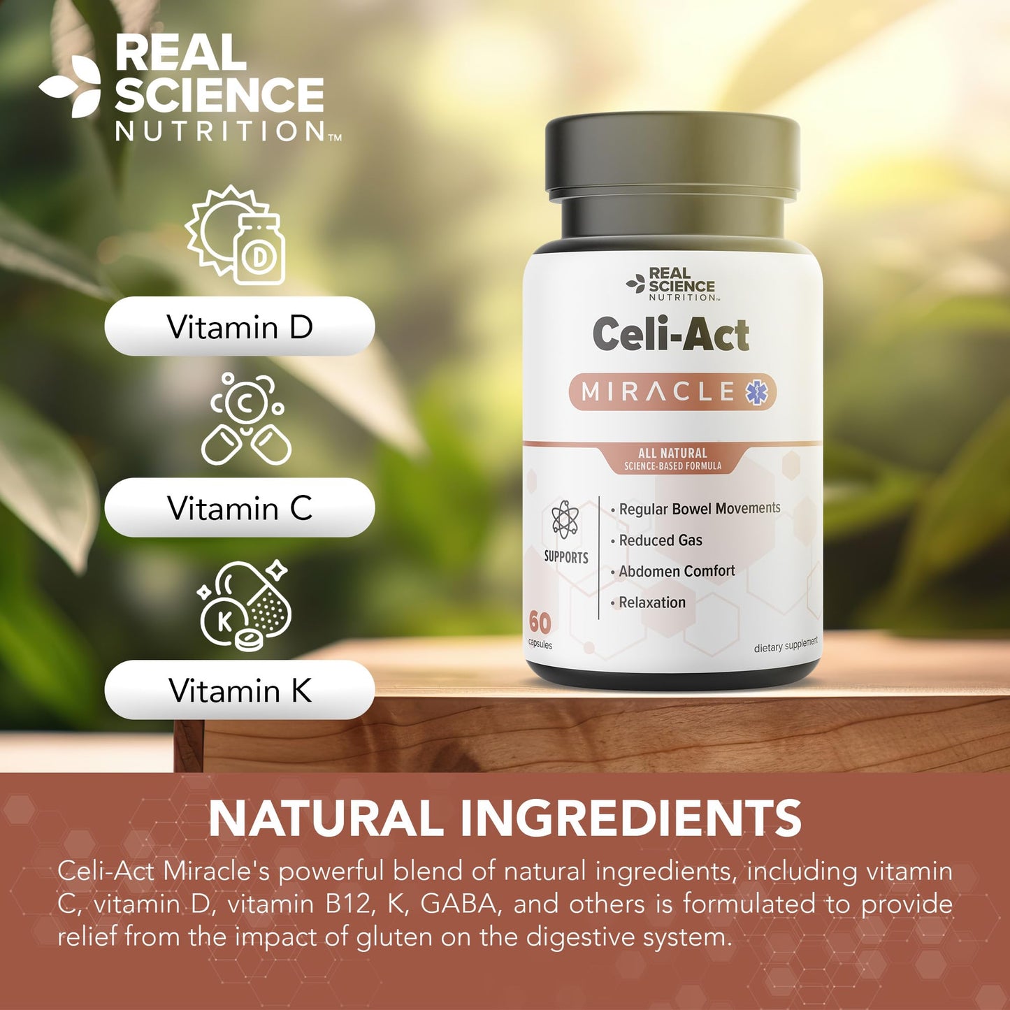 Real Science Nutrition Celi-Act Miracle – Natural Celiac Support & Digestive Health