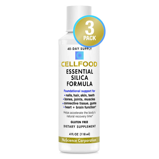 Cellfood Essential Silica – 4 oz, 3 Pack | Anti-Aging Formula for Bones, Joints, Hair & Skin BritishVita | Premium UK Vitamins & Wellness Supplements