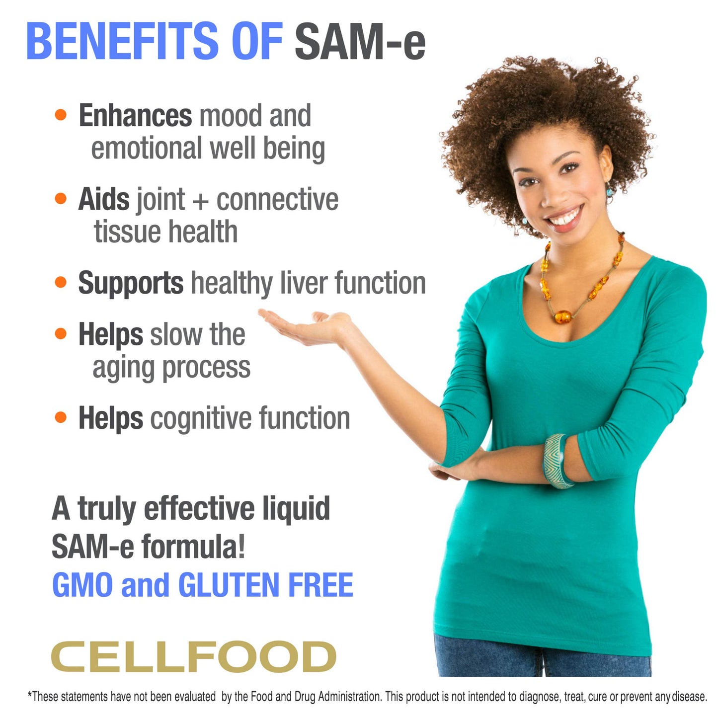 Cellfood SAM-e Liquid Formula+ | 1 fl oz Pack of 2 | Gluten Free & Non-GMO | Easier Absorption