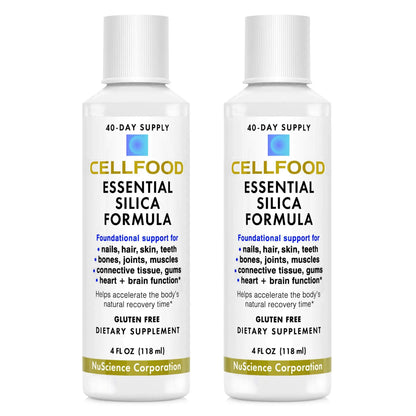 Cellfood Essential Silica Anti-Aging Formula – 4 oz, 2 Pack | Supports Bones, Joints, Hair, Skin, Nails BritishVita | Premium UK Vitamins & Wellness Supplements
