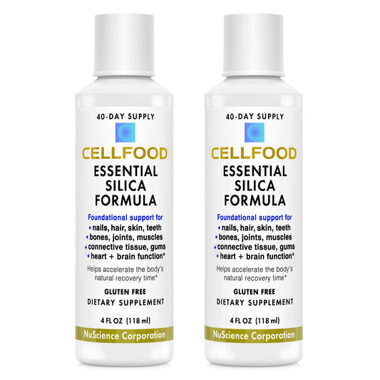 Cellfood Essential Silica Anti-Aging Formula – 4 oz, 2 Pack | Supports Bones, Joints, Hair, Skin, Nails