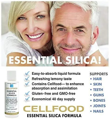 Cellfood Essential Silica Anti-Aging Formula – 4 oz, 2 Pack | Supports Bones, Joints, Hair, Skin, Nails BritishVita | Premium UK Vitamins & Wellness Supplements
