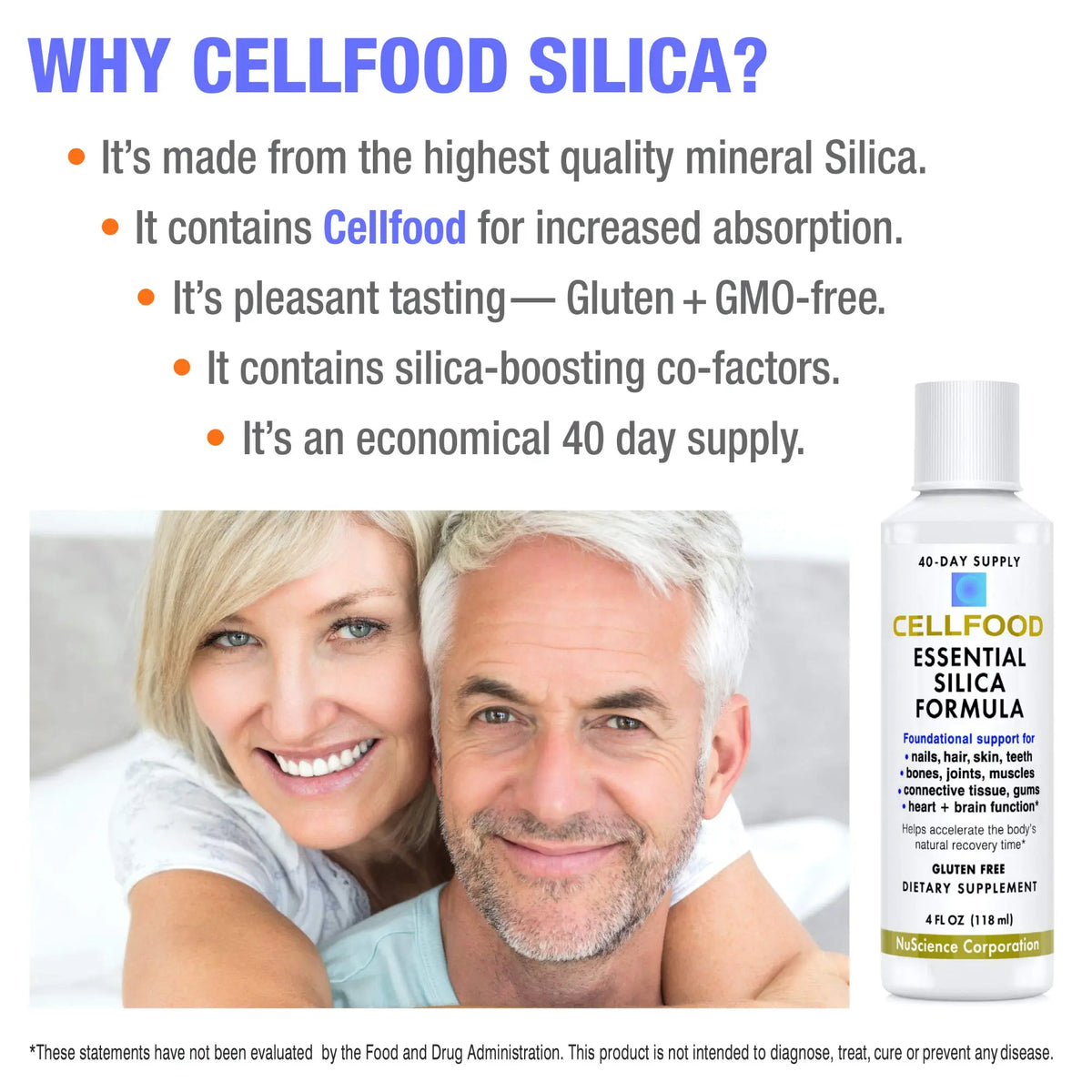 Cellfood Essential Silica Anti-Aging Formula – 4 oz, 2 Pack | Supports Bones, Joints, Hair, Skin, Nails BritishVita | Premium UK Vitamins & Wellness Supplements
