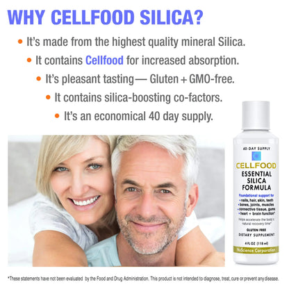 Cellfood Essential Silica Anti-Aging Formula – 4 oz, 2 Pack | Supports Bones, Joints, Hair, Skin, Nails BritishVita | Premium UK Vitamins & Wellness Supplements