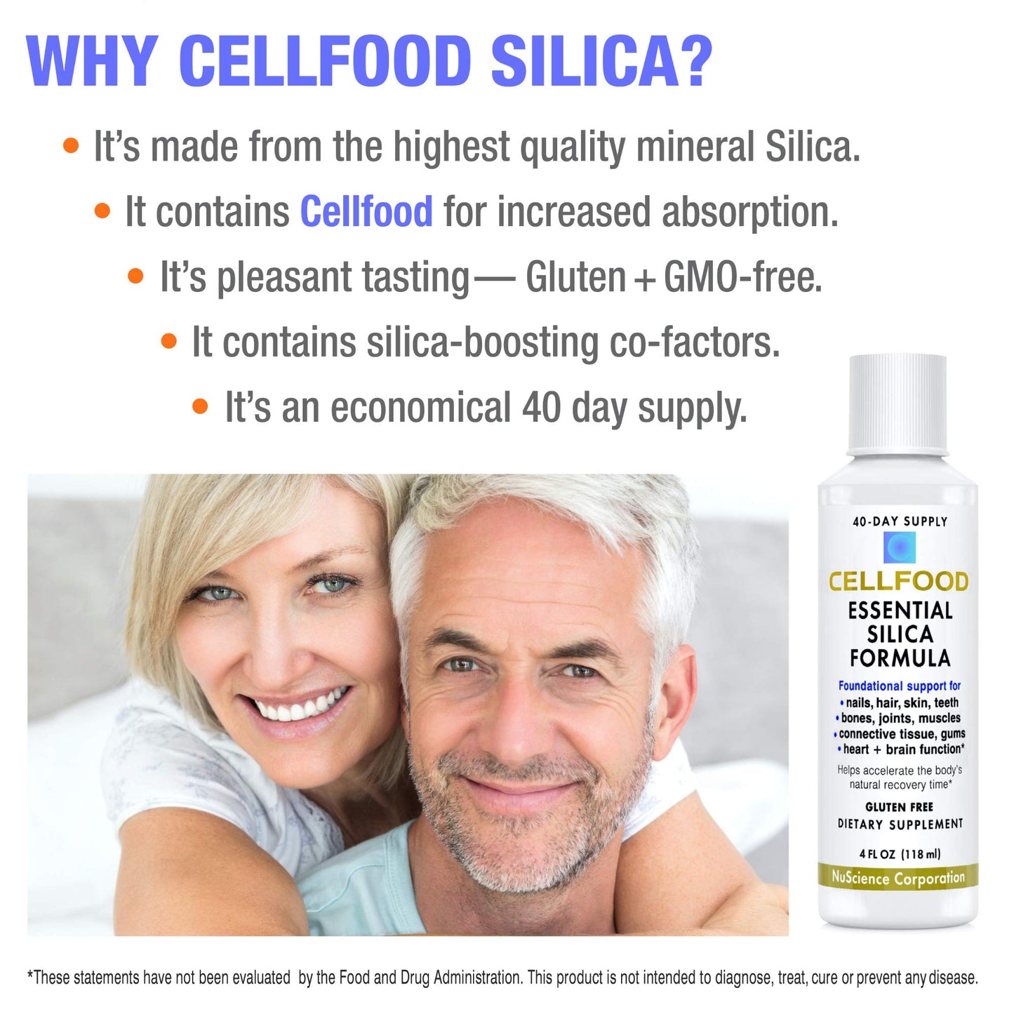 Cellfood Essential Silica – 4 oz, 3 Pack | Anti-Aging Formula for Bones, Joints, Hair & Skin