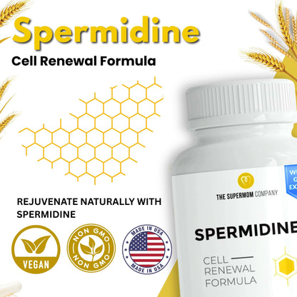 The Supermom Spermidine Supplement – 60 Veg Capsules, 1000 mg + BioPerine