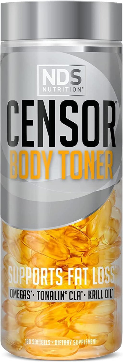 Censor - Fat Loss & Body Toning Supplement with CLA, Omega 3-6-9, 180 Softgels