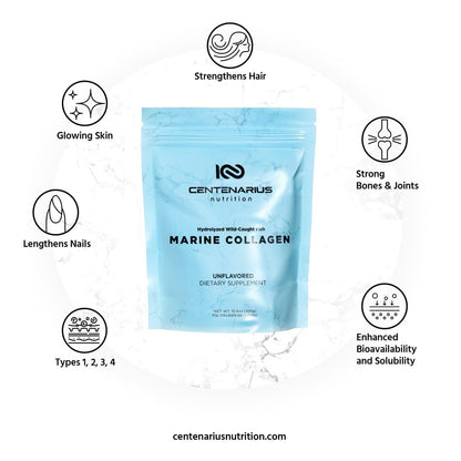 Centenarius Nutrition Hydrolyzed Marine Collagen Peptides — Wild-Caught Fish Collagen Powder (300g)