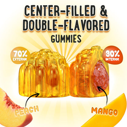 Center-Filled Vitamin D3 K2 Gummies - 120 Count - 5000 IU D3, 120 mcg K2, 120 mg Calcium - Vegan & Non-GMO