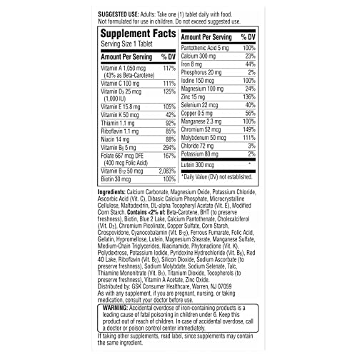 Centrum Silver Women's Multivitamin 50+ | Memory, Bone & Heart Health | Non-GMO | 65 Count