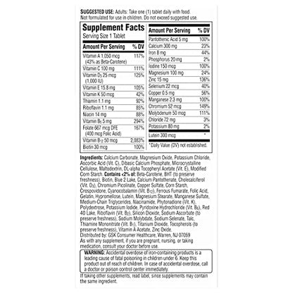 Centrum Silver Women's Multivitamin 50+ | Memory, Bone & Heart Health | Non-GMO | 65 Count