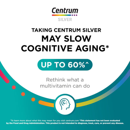 Centrum Silver Women's Multivitamin 50+ | Memory, Bone & Heart Health | Non-GMO | 65 Count